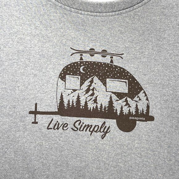 Patagonia Live Simply Gray Crewneck Sweatshirt Recycled Womens L Camping Outdoor - Picture 2 of 11